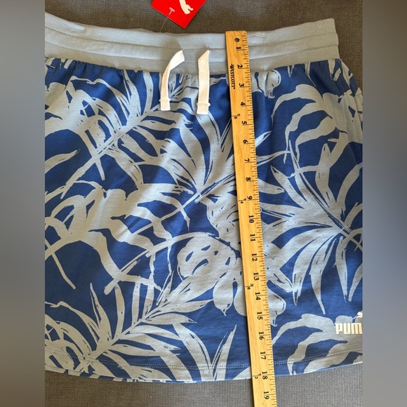 Puma Womans Blue Floral Mini Elastic Band Drawstring Pockets Skirt XL New Spring - Picture 9 of 9